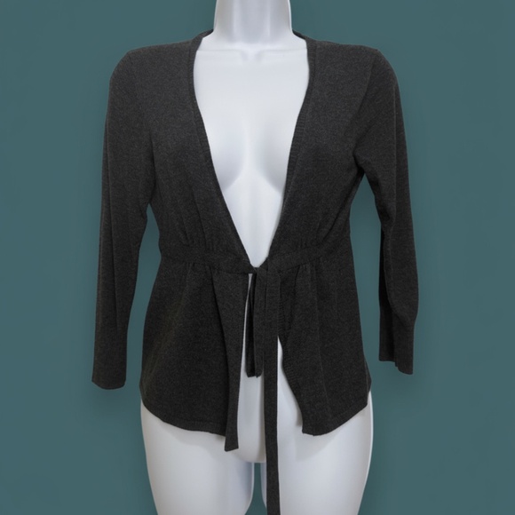 Express Tie-Front Cardigan Charcoal M - Picture 1 of 9